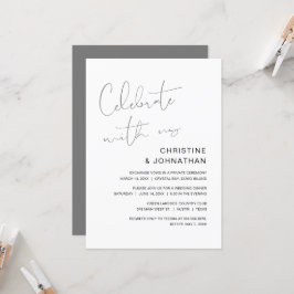 Celebra con nosotros, invitación de boda moderna p