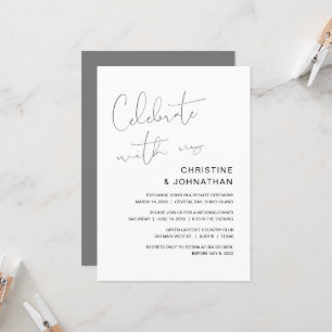 Celebra con nosotros, invitación de boda moderna p