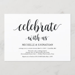 Celebra con nosotros, invitaciones de Elopamiento