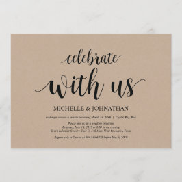 Celebra con nosotros, invitaciones de fuga de boda