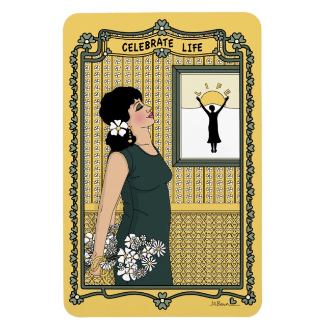 Celebra el imán de refrigerador Life_C_4x6 (Vertical)