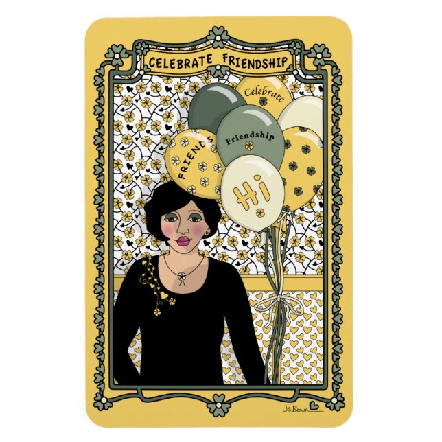 Celebra el imán refrigerador Friendship_C_4x6 (Vertical)