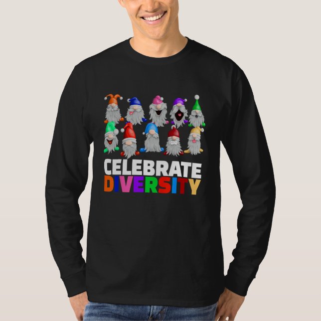 Celebra la diversidad divertida de la camiseta de  (Anverso)