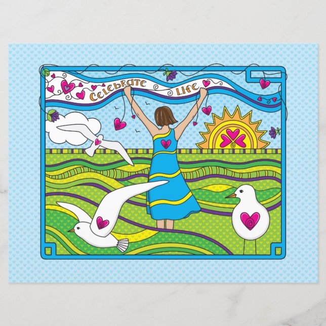 Celebra la hoja de papel Life_Flat 11"x8.5" (Anverso)