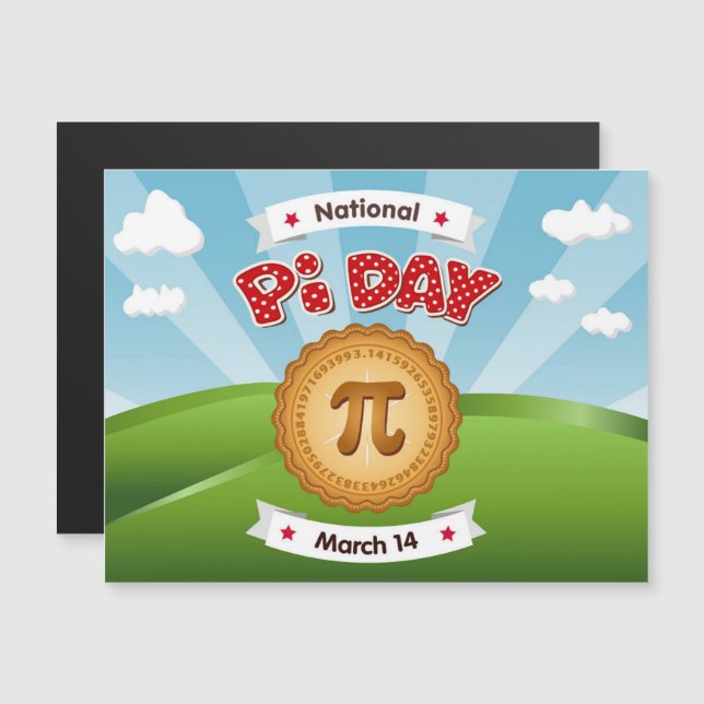 Celebra La Tarjeta Magnet De Pi Day (Anverso/Reverso)