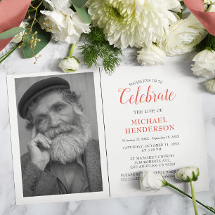 Celebra La Vida De Invitación De Funeral Memoria