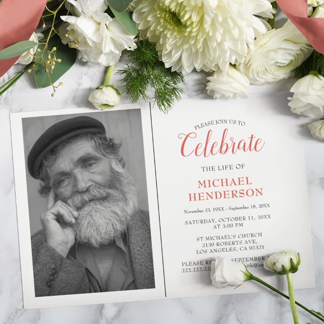 Celebra La Vida De | Invitación De Funeral Memoria (Subido por el creador)