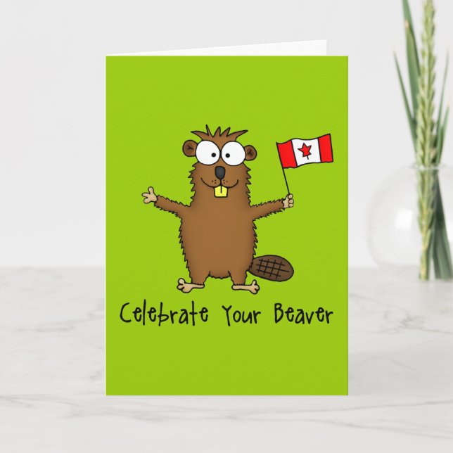 Celebra tu tarjeta de saludo de castor (Anverso)