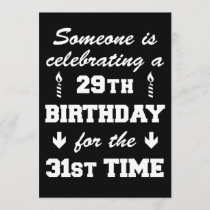 Celebración 29 cumpleaños 31 vez invitación