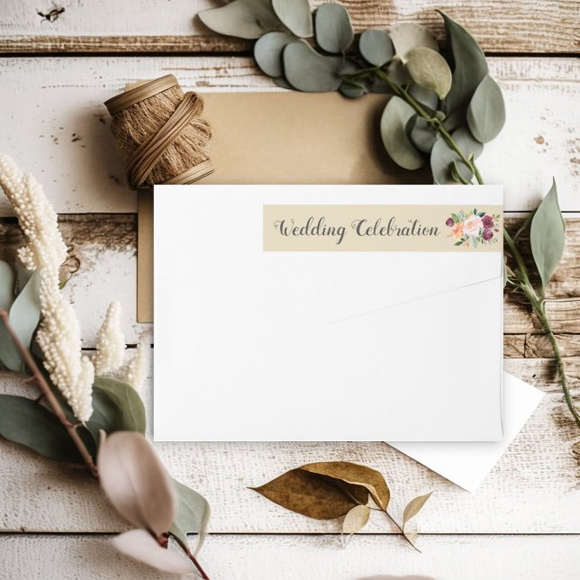 Celebración boda Beige Rustic Burgundy Floral (Subido por el creador)