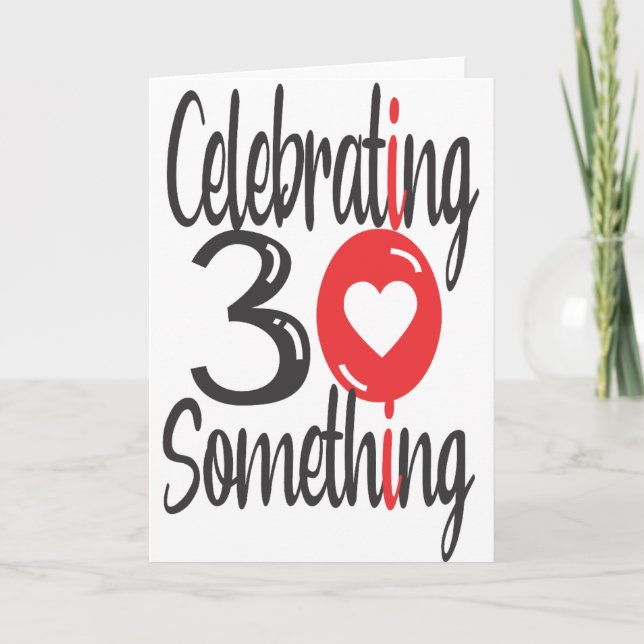 Celebración de 30 tarjetas de felicitación plegada (Anverso)