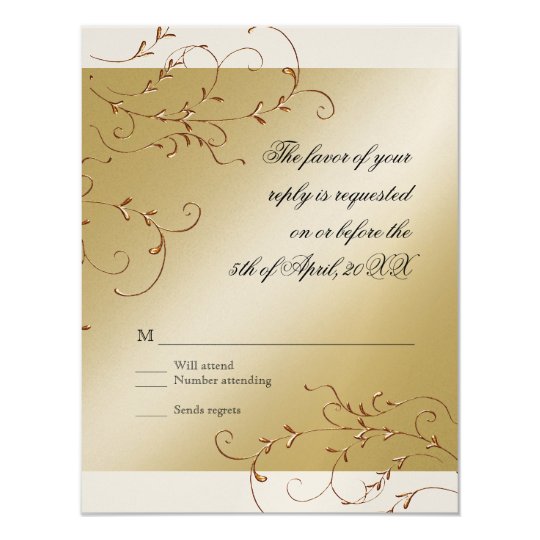 Celebración de 50 años, tarjeta de la respuesta de invitación 10,8 x 13,9 cm