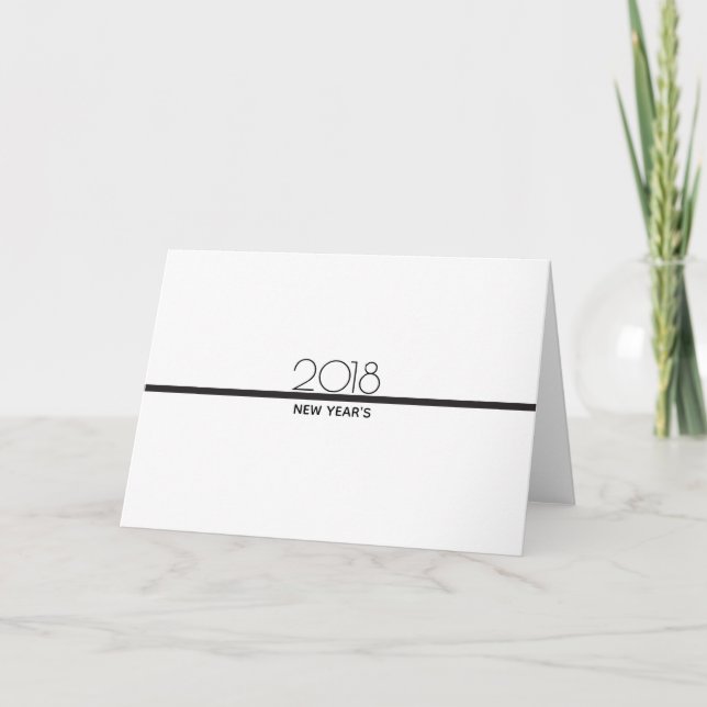 Celebración de Año Nuevo minimalista | Tarjeta med (Anverso)