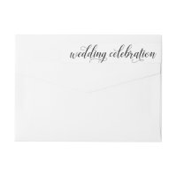 Celebración de Boda con Letra Caligráfica Blanca
