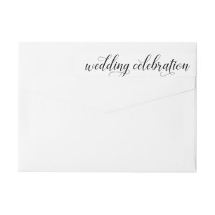 Celebración de Boda con Letra Caligráfica Blanca