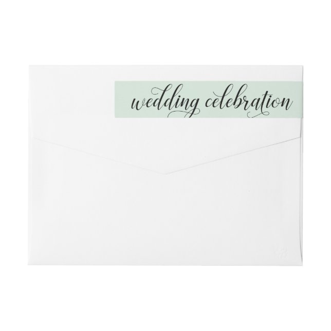 Celebración de Boda en Caligrafía Verde Menta (Reverso)