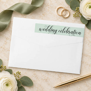 Celebración de Boda en Caligrafía Verde Menta