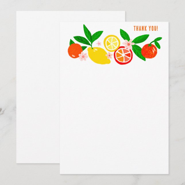 Celebración de Cítricos Nota en Blanco Personaliza (Anverso / Reverso)