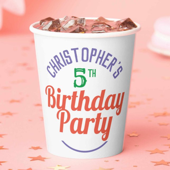 Celebración de Cumpleaños 5 Años Vasos de Papel (Subido por el creador)
