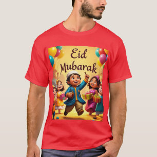 Celebración de Eid Mubarak con camiseta de hombres