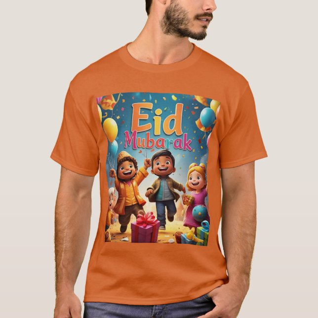Celebración de Eid Mubarak con camisetas para homb (Anverso)