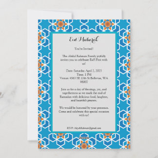 Celebración de Eid'l Fitri - Invitación