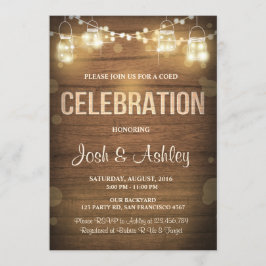 Celebración de invitación a la madera BBQ Rustic L