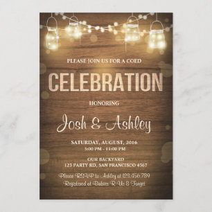 Celebración de invitación a la madera BBQ Rustic L