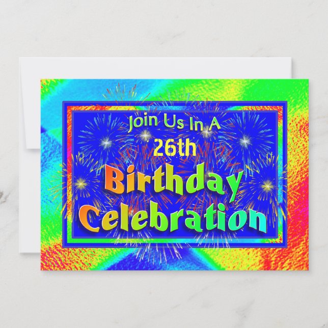Celebración de invitaciones de cumpleaños de fuego (Anverso)
