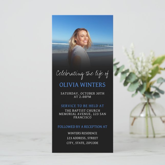 Celebración de la invitación a la vida con foto (Anverso de pie)