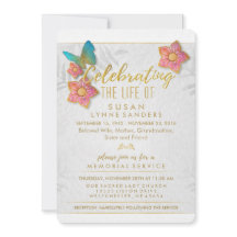 Celebración de la invitación floral de la mariposa