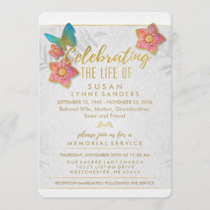 Celebración de la invitación floral de la mariposa
