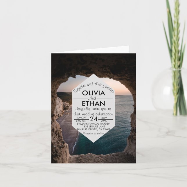 Celebración de la playa Seascape Invitación a la b (Anverso)