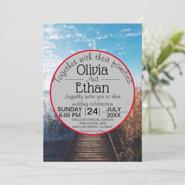 Celebración de la playa Seascape Invitación a la b (Anverso de pie)