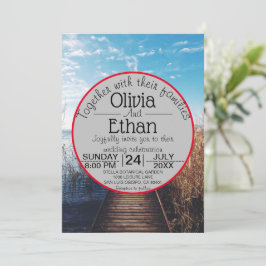 Celebración de la playa Seascape Invitación a la b