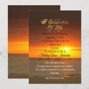Celebración de la puesta del sol de la invitación