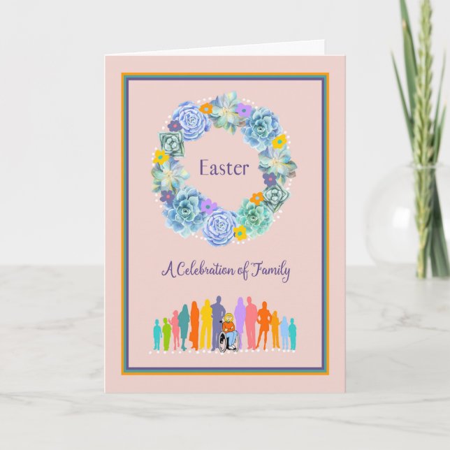 Celebración de la tarjeta de Pascua de la Familia (Anverso)