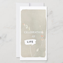 Celebración de la tarjeta funeraria hecha a mano q