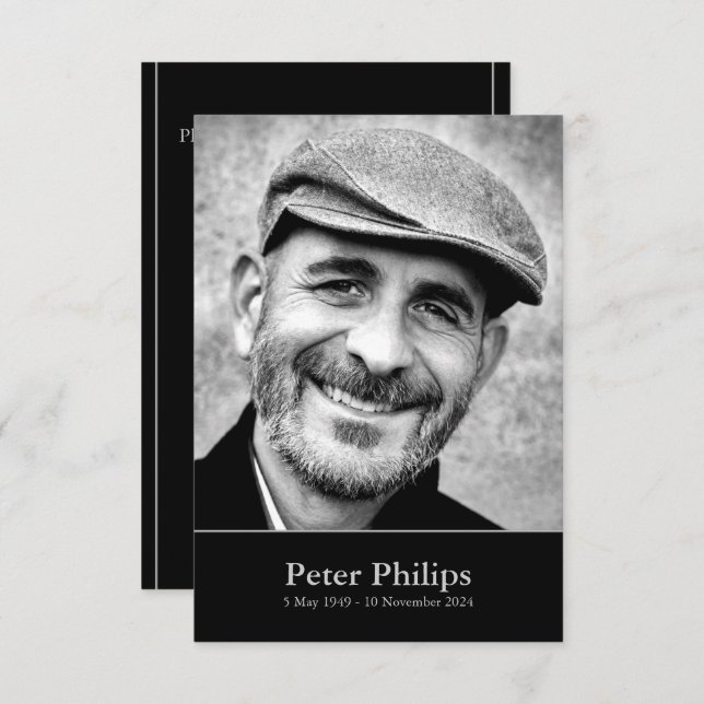 Celebración de la vida con invitación de Personali (Anverso / Reverso)