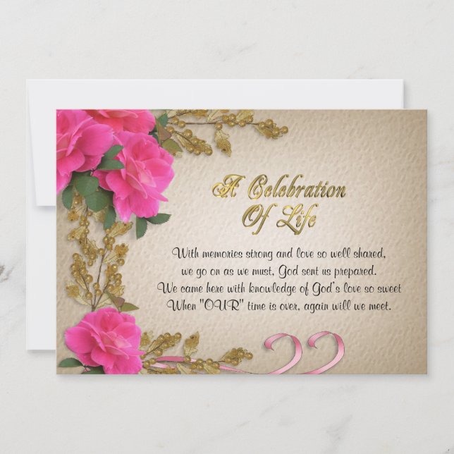 Celebración de la vida Invitación (Anverso)