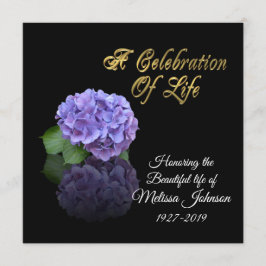 Celebración de la vida Invitación a Hydrangea