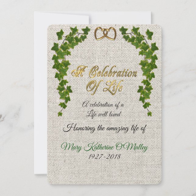 Celebración de la vida Invitación a la frontera de (Anverso)