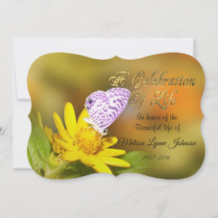 Celebración de la vida Invitación a la mariposa Ca