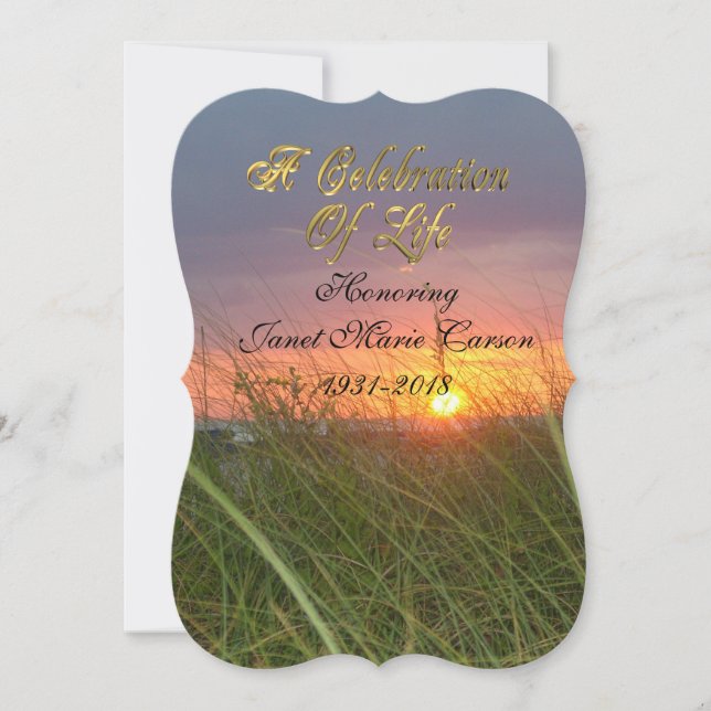 Celebración de la vida Invitación a la puesta de s (Anverso)