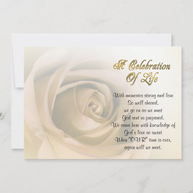Celebración de la vida Invitación a la sepia rosa (Anverso)
