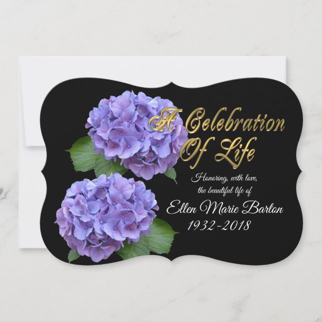 Celebración de la vida Invitación a las flores hid (Anverso)