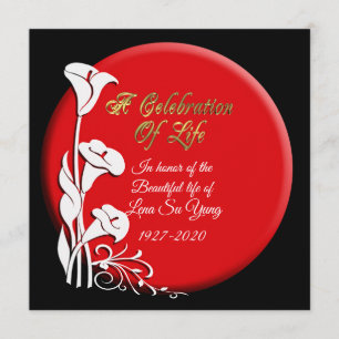 Celebración de la vida Invitación a Lily Asiática