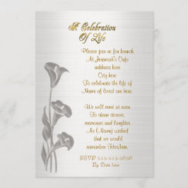 Celebración de la vida Invitación a los lirios de 
