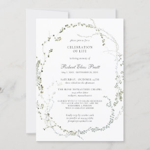 Celebración de la vida Invitación botánica funerar