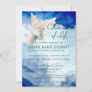Celebración de la Vida   Invitación de Funeral Mem